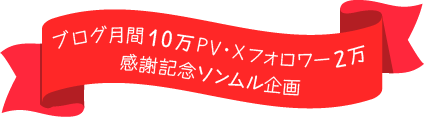ブログ月間10万PV、Xフォロワー2万感謝記念ソンムル企画