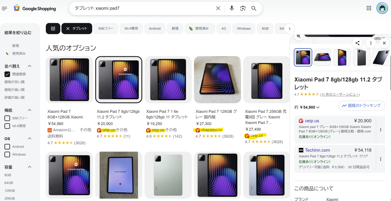 Google検索に出てくる詐欺サイト